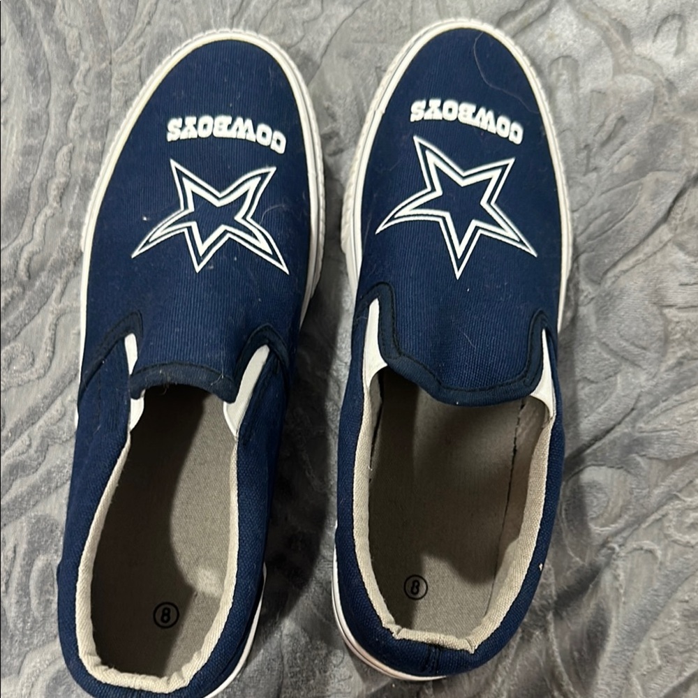 Blue and White Casual Sneakers with Star Logo